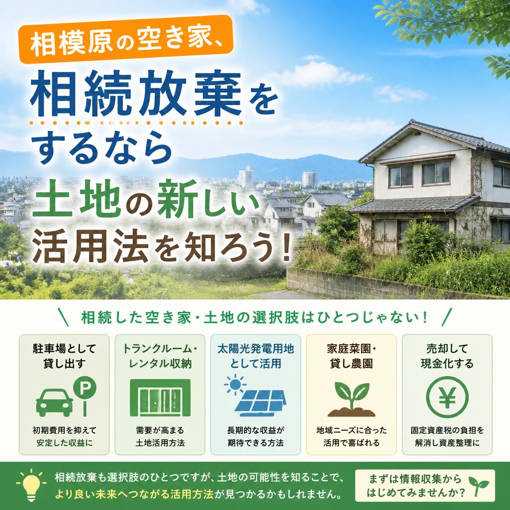 相模原の空き家、相続放棄をするなら土地の新しい活用法を知ろう！