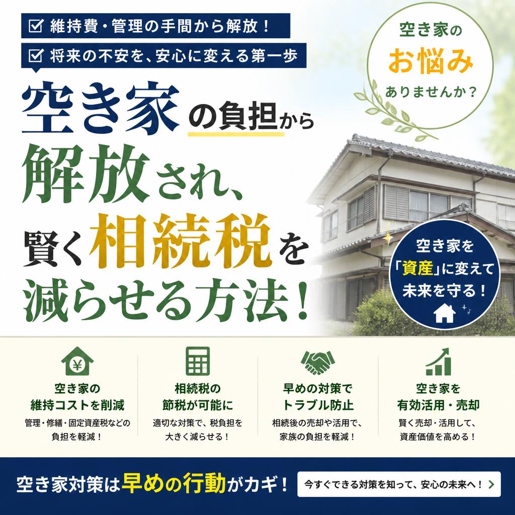 空き家の負担から解放され、賢く相続税を減らせる方法！
