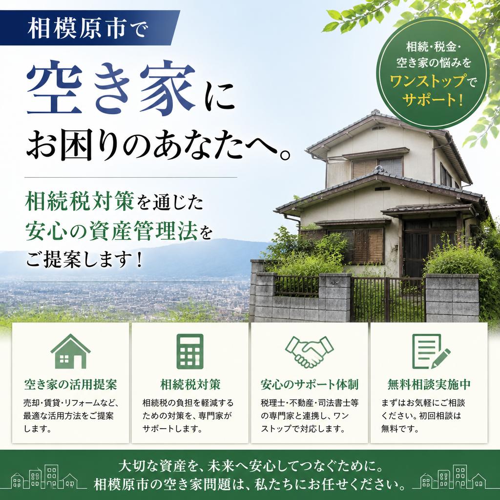 相模原市で空き家にお困りのあなたへ。相続税対策を通じた安心の資産管理法をご提案します！