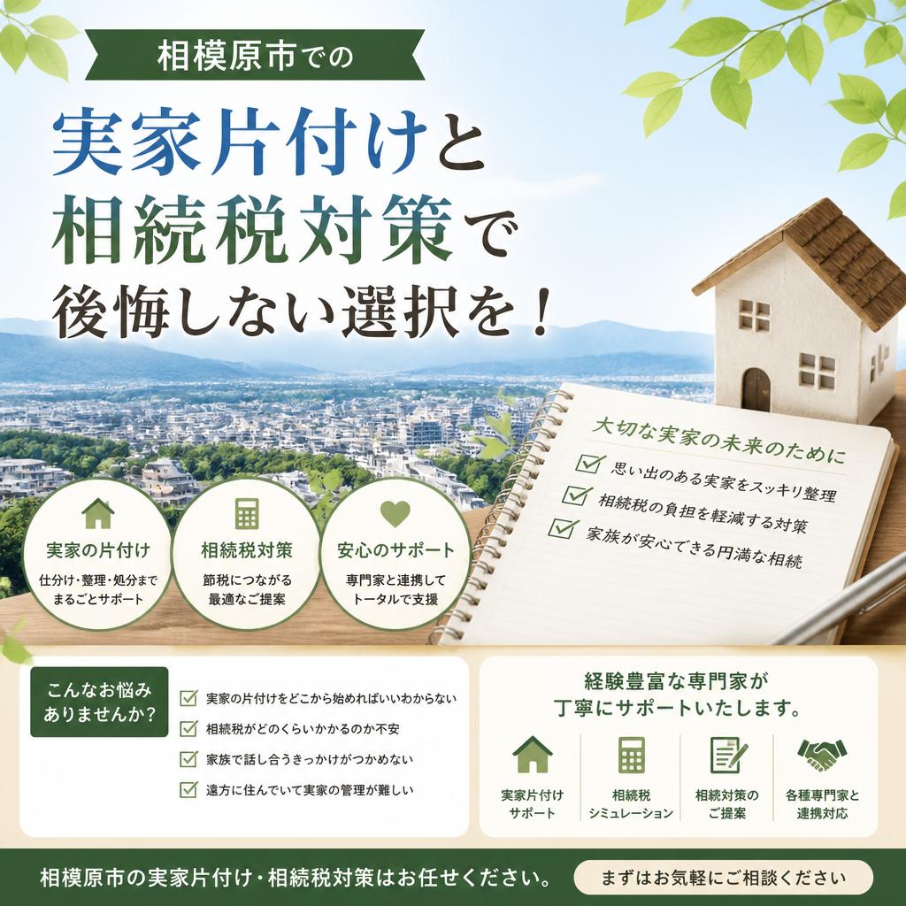 相模原市での実家片付けと相続税対策で後悔しない選択を！