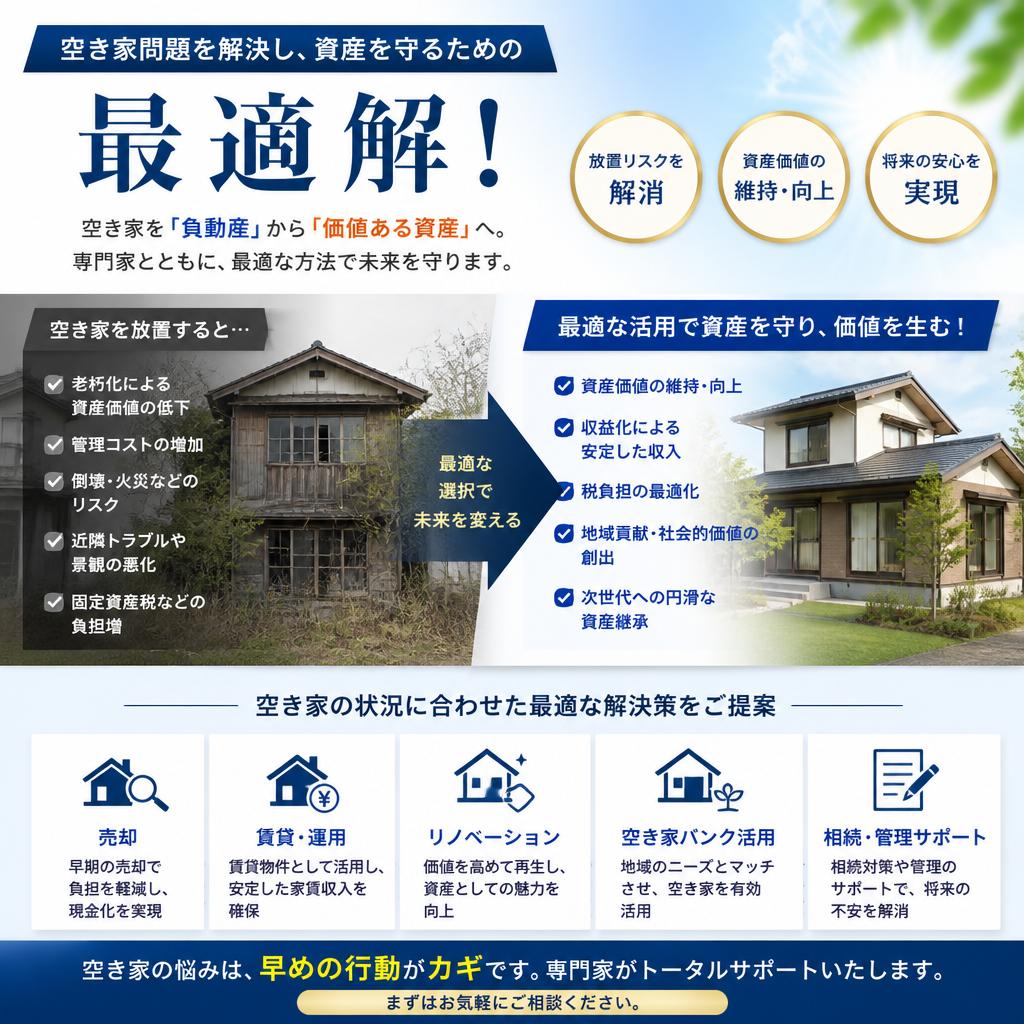 空き家問題を解決し、資産を守るための最適解！