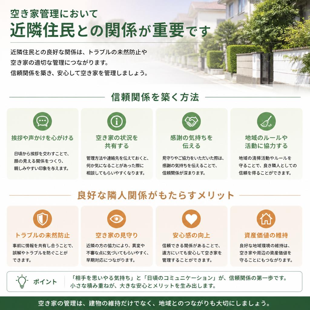 隣人との信頼構築でトラブルを未然に防ぐ